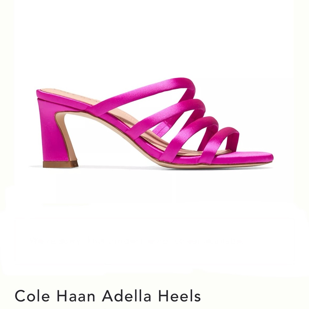 COLE HAAN Barbie Pink Satin Adella Sandal Heels | Size 8.5 - Picture 6 of 16